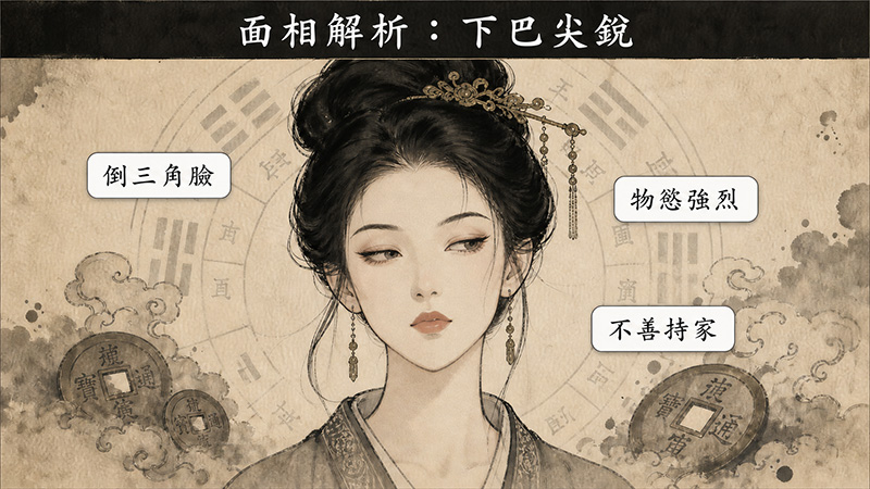 下巴尖銳的女人