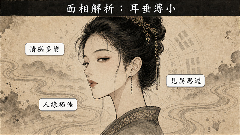 耳垂薄小的女人