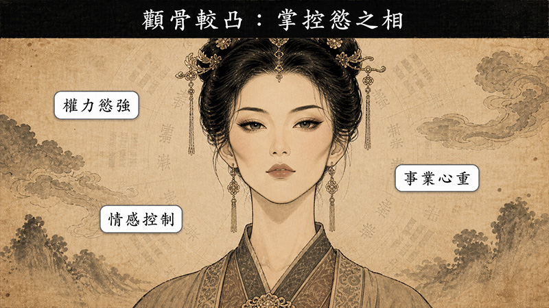 顴骨較凸的女人