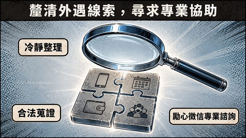 懷疑老公外遇時，先觀察異常，再決定下一步