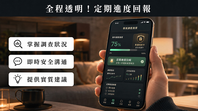 全程透明!定期進度回報