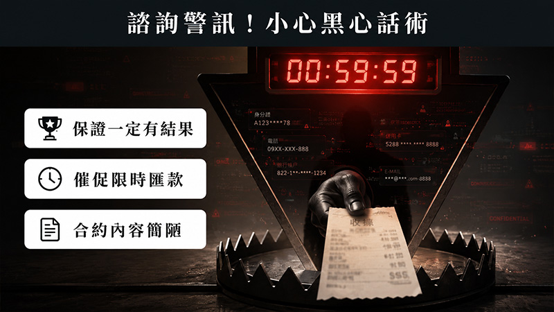諮詢警訊!小心黑心話術
