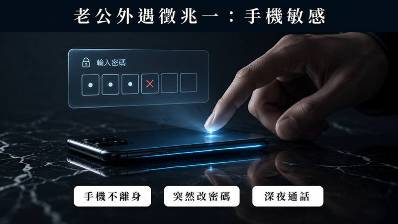老公外遇常見徵兆一:手機突然變得很敏感
