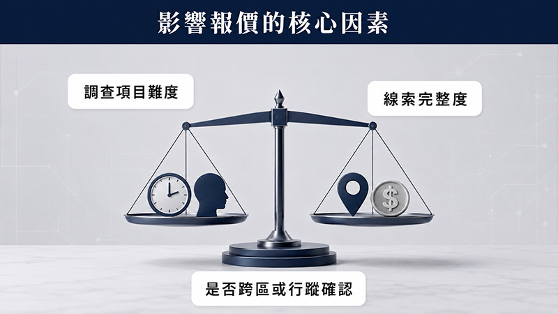 婚前徵信費用主要受哪些因素影響?
