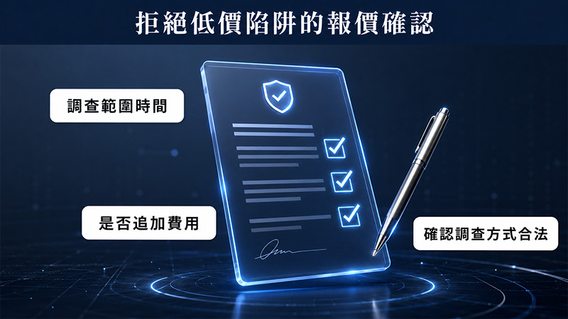 委託婚前徵信前,報價要問清楚哪些事?