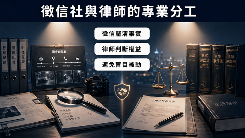 需要徵信社還是律師?先看問題卡在哪裡