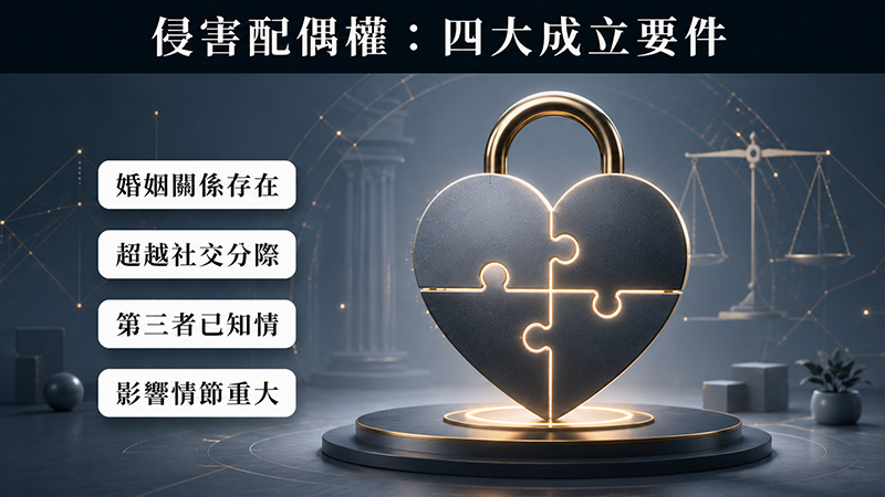 侵害配偶權成立,通常要確認哪些條件?