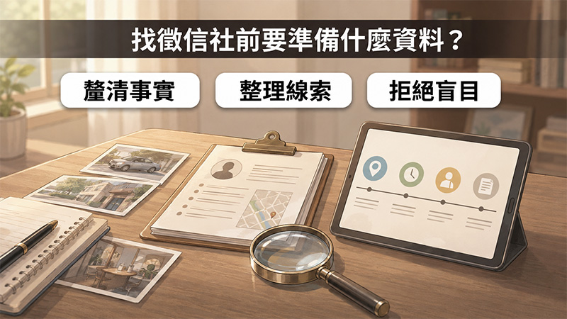 找徵信社前要準備什麼資料?線索整理清單