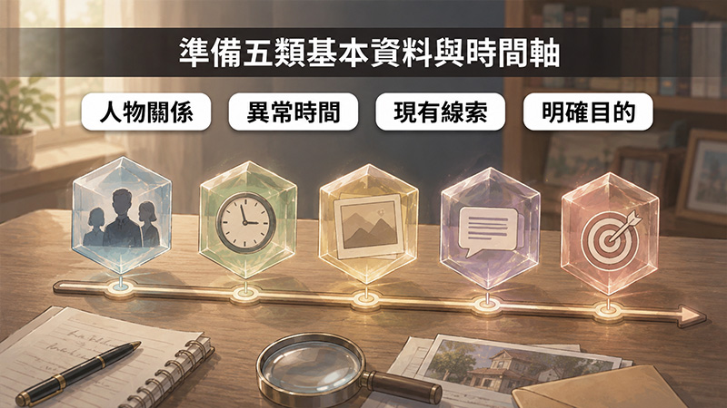 第一次諮詢徵信社,先整理這 5 類資料
