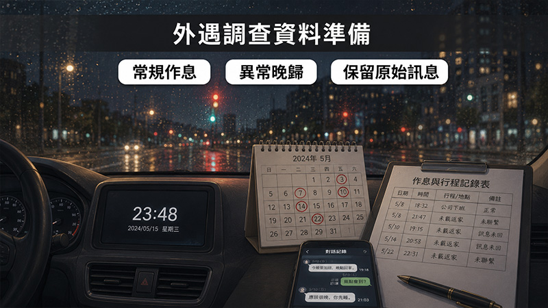外遇調查前要準備哪些資料?