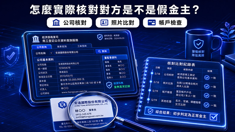 怎麼實際核對對方是不是假金主?