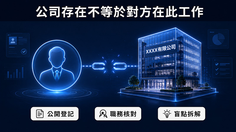 公司查得到,為什麼還不能證明網友真的在那裡工作?