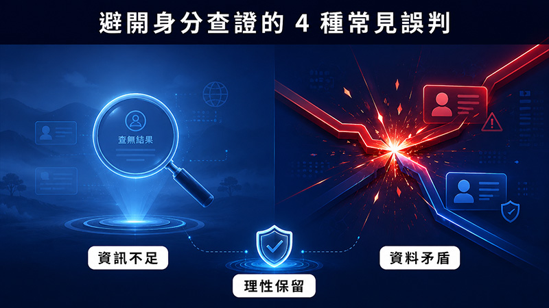 網路都查不到,就是假身分嗎?先避開這 4 種誤判
