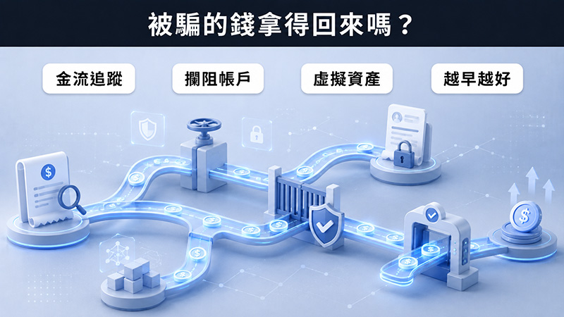網路交友被騙的錢拿得回來嗎?先看款項目前在哪裡