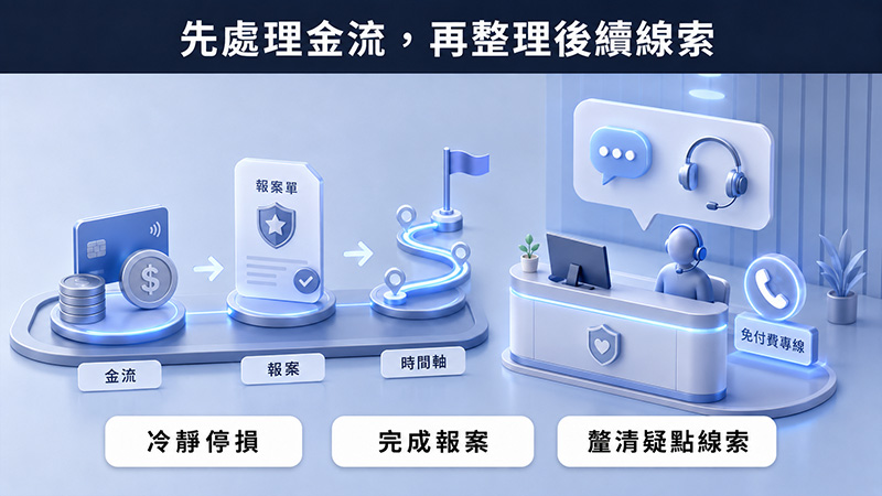 網路交友被騙錢,先處理金流,再整理後續線索