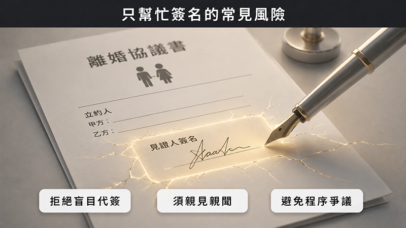 離婚證人到底要知道什麼?只幫忙簽名才是最常見的風險