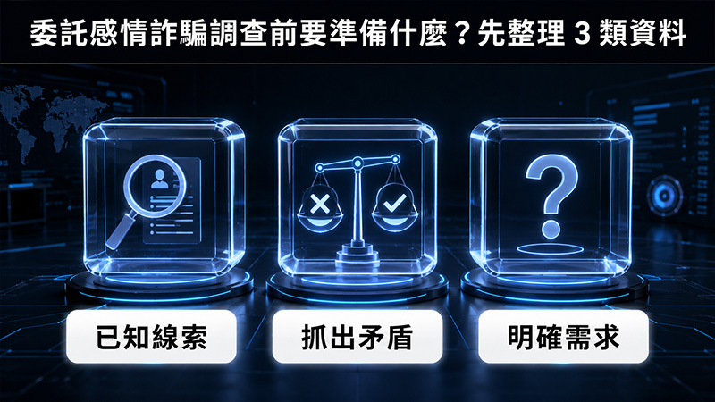 委託感情詐騙調查前要準備什麼?先整理 3 類資料