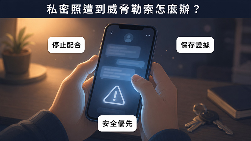 私密照遭到威脅勒索怎麼辦？證據保存、報警與下架處理