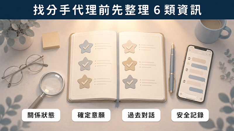 找分手代理前,先整理這 6 類資訊