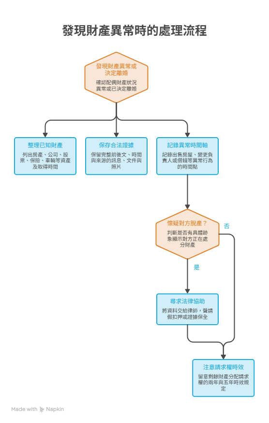 離婚前,發現伴侶財產異動該怎麼做 發現離婚伴侶財產異動可以採取的行動