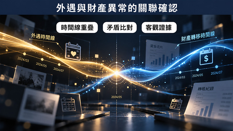 外遇和財產異常同時出現,先確認兩件事有沒有「可核對的關聯」