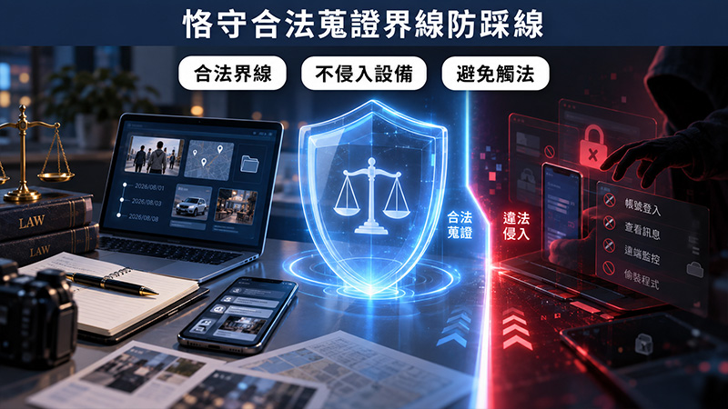 查外遇與查財產的合法界線不同,不要為了補關聯而踩線