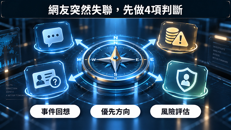 網友突然失聯,先做 4 項判斷