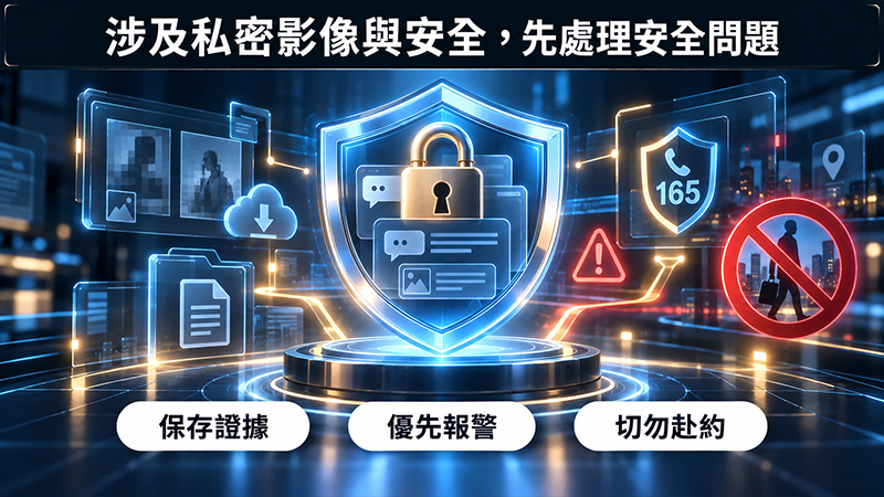 涉及私密影像、威脅或人身安全,先處理安全問題