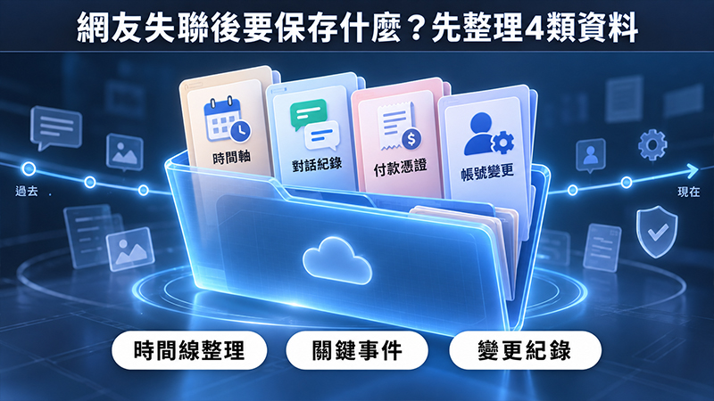 網友失聯後要保存什麼?先整理 4 類關鍵資料