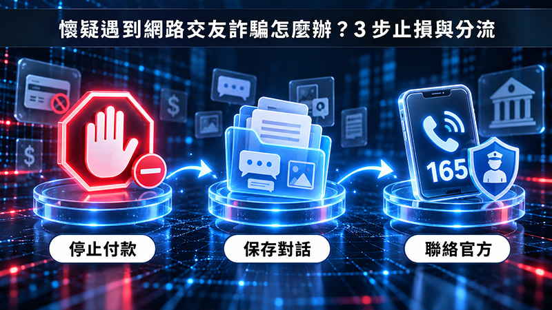 懷疑遇到網路交友詐騙怎麼辦?3 步止損與分流