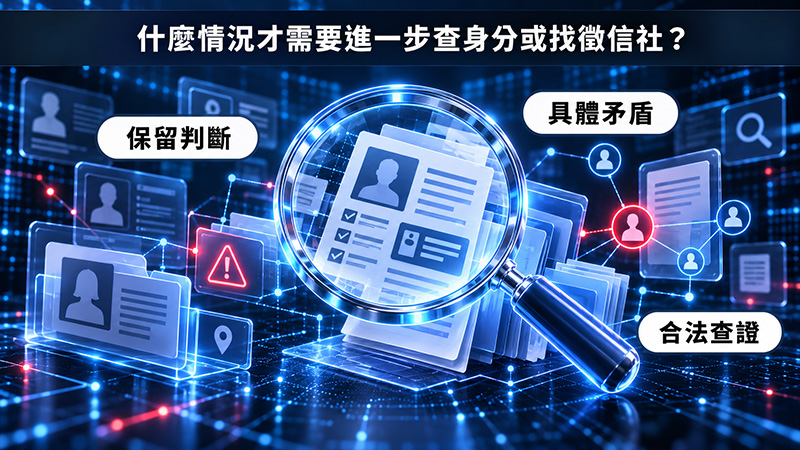 什麼情況才需要進一步查身分或找徵信社?