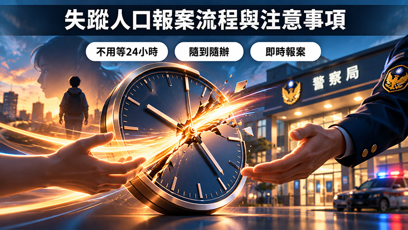 家人失蹤要等 24 小時才能報警嗎？失蹤人口報案流程與注意事項
