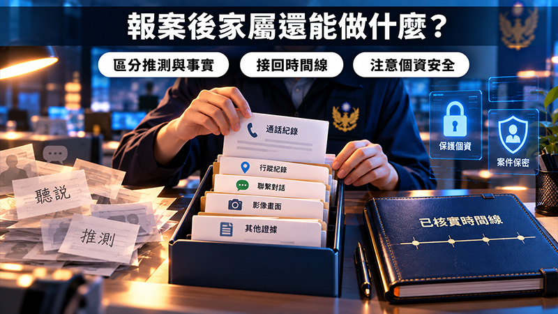 報案後家屬還能做什麼？新線索要整理，不要自己把風險擴大