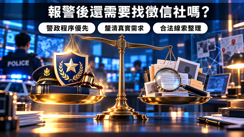 報警後還需要找徵信社嗎？先看案件現在缺的是什麼
