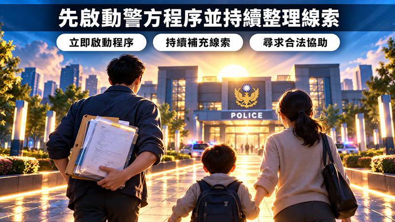家人失蹤時，先啟動警方程序並持續整理線索