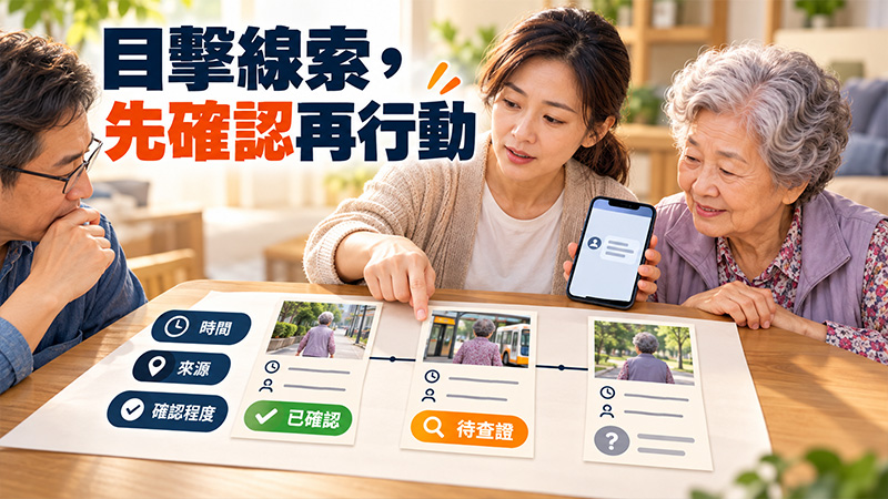 家人分頭尋找時，哪些做法反而容易耽誤協尋？